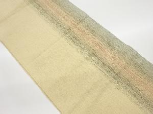 手織り真綿紬縞模様織出し名古屋帯